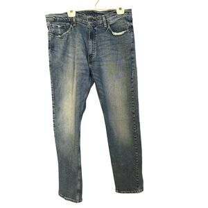 Levi's 505 Regular Fit Straight Leg Stretch 38x34 Medium Wash Denim Blue Jeans